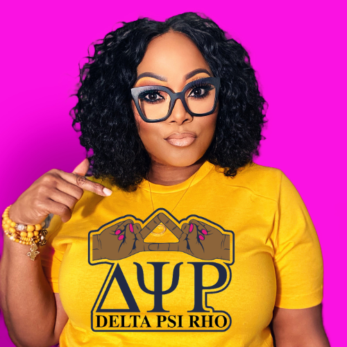 Delta Psi Rho Greek Letters with Hand Sign T-Shirt